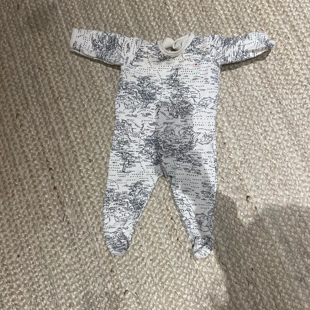 Baby Onesie with Black and White Print